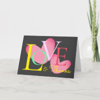 Modern Typography Love And Thanks Text Design Card