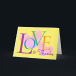 Modern Typography Love And Thanks Text Design Card<br><div class="desc">Love and thanks greeting cards is designed with simplicity of typography text overlay on 2 hearts shape graphic. Text and photo placeholder is provided to replace your own greetings and picture.</div>