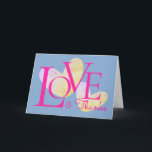 Modern Typography Love And Thanks Text Design Card<br><div class="desc">Love and thanks greeting cards is designed with simplicity of typography text overlay on 2 hearts shape graphic. Text and photo placeholder is provided to replace your own greetings and picture.</div>