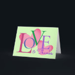 Modern Typography Love And Thanks Text Design Card<br><div class="desc">Love and thanks greeting cards is designed with simplicity of typography text overlay on 2 hearts shape graphic. Text and photo placeholder is provided to replace your own greetings and picture.</div>