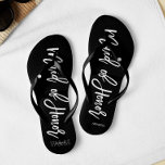 Modern Typography "Maid of Honour" Thongs<br><div class="desc">Personalised Bridal party flip-flops featuring an stylish and trendy script typography. Customise with the bride and groom's monogram, wedding date, and Maid of Honour's name for a one of a kind design! Looking for a custom colour? No problem! Just send your request to heartlockedstudio at gmail dot com and we'll...</div>