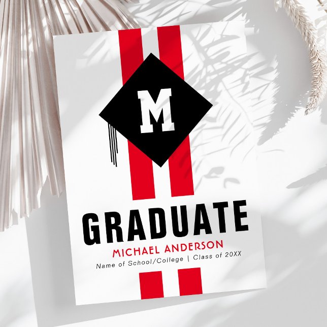 Modern Typography Male Graduation Announcement (Creator Uploaded)