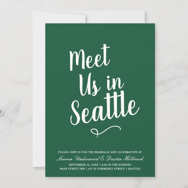 Modern Typography Meet Us | Wedding Save the Date Invitation (Front)