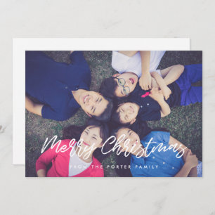 Modern Typography Merry Christmas Photo Holiday Card