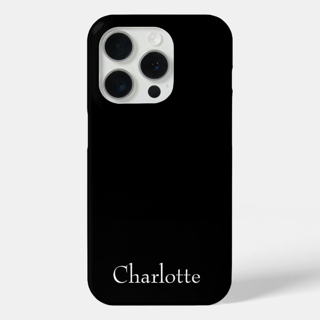 Modern Typography Minimalist Black Custom Case-Mate iPhone Case (Back)
