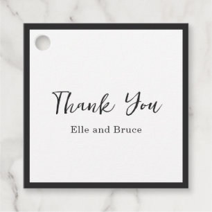 Modern Typography Minimalist Wedding Favour Tags