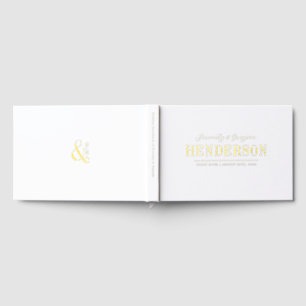 Modern typography minimalist Wedding Guest Book