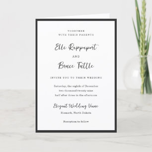 Modern Typography Minimalist Wedding Invitation