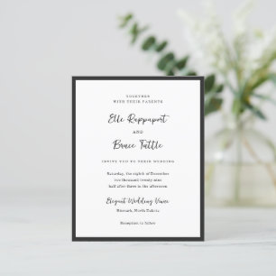 Modern Typography Minimalist Wedding Invitation