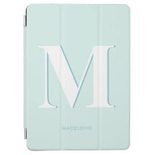 Modern Typography Mint Turquoise Monogram Initial iPad Air Cover