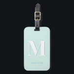 Modern Typography Mint Turquoise Monogram Initial Luggage Tag<br><div class="desc">Modern Typography Mint Turquoise Monogram Initial luggage tag for your next vacation - with your letter and name of choice. All colours can be changed if you like.</div>