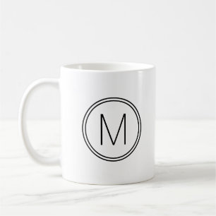 Modern Typography Monogram Black and White Coffee Mug