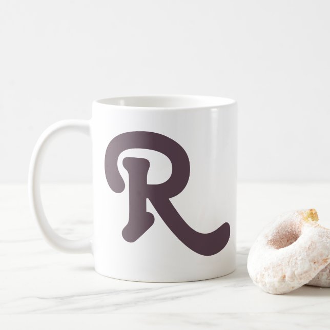 Modern Typography Monogram Coffee Mug (With Donut)