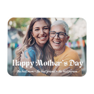 modern typography mothers day photo  magnet