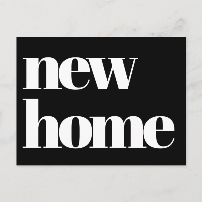 Modern typography Moving announcement Postcard (Front)