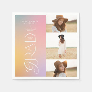 Modern typography multi photo graduate welcome napkin