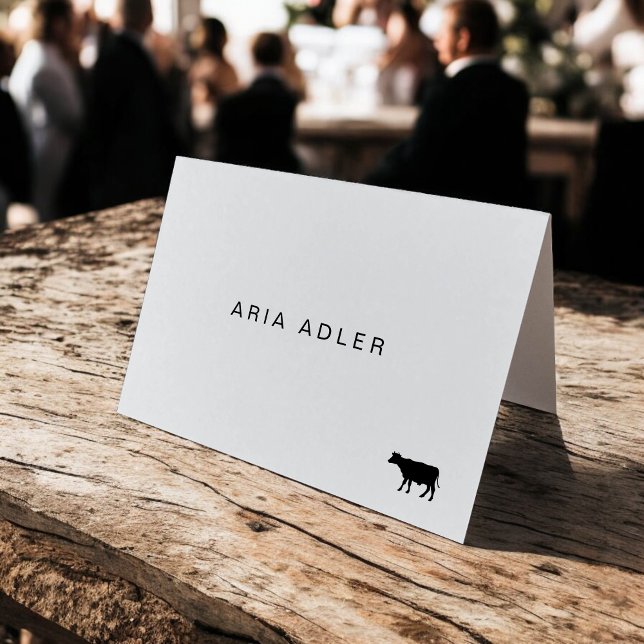 Modern Typography Name Beef Wedding Place Cards (Modern Typography Name Beef Wedding Place Cards)