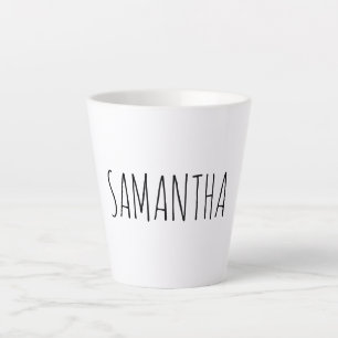 Modern Typography Name Latte Mug