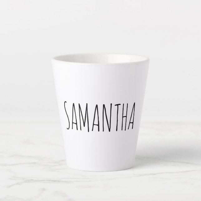 Modern Typography Name Latte Mug (Front)