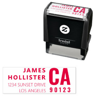 Modern Typography Name & Return Address Self-inking Stamp