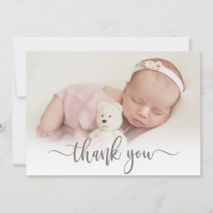 Modern Typography Newborn Baby Photo Thank You