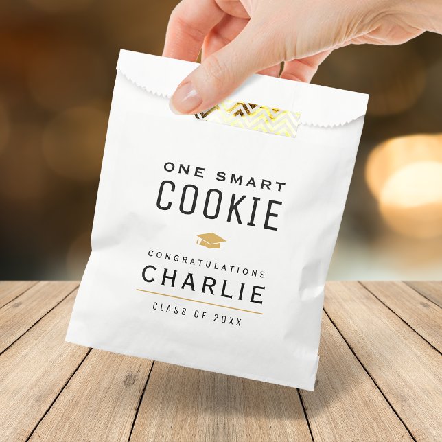 Modern Typography One Smart Cookie Graduation  Favour Bag (Modern Typography One Smart Cookie Graduation Favor Bag)