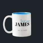 Modern Typography Personalised Best Man Mug<br><div class="desc">Elegant modern minimalist typography best man and personalised name in black and blue,  simple and unique. Great best man gifts for Bachelor Party. 
Customise the mug and text colour with your choice.</div>