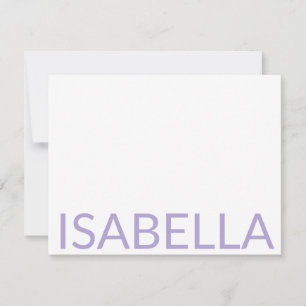 Modern Typography Personalised Lavender Name Card