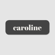 Modern Typography Personalised Name Black White