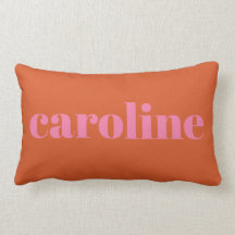 Modern Typography Personalised Name | Pink Orange