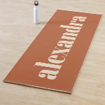Modern Typography Personalised Name | Rust  Yoga Mat<br><div class="desc">Modern Typography Personalised Name | Rust Yoga Mat</div>