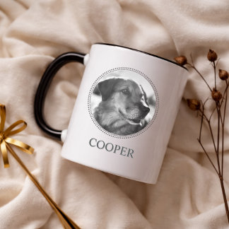 Modern Typography Personalised Two Photo Pet Mug