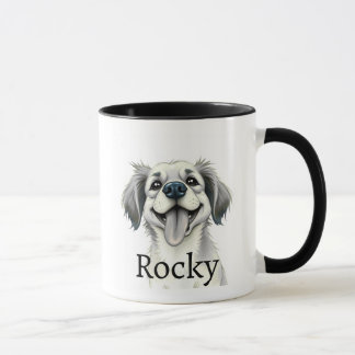 Modern Typography Pet Name Mug With Photo