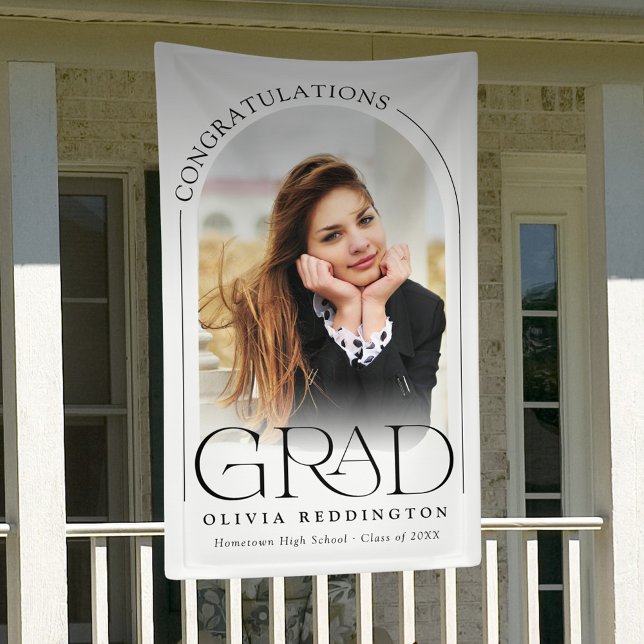 Modern Typography Photo Arch Graduation Party Banner (Creator Uploaded)