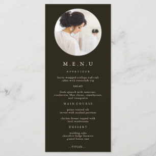 Modern Typography Photo Bridal Shower Menu