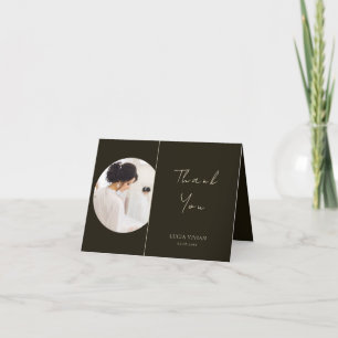 Modern Typography Photo Bridal Thank You card