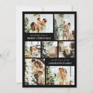 Modern Typography Photo Collage Christmas Card