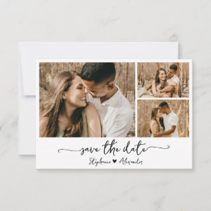Modern Typography Photo Collage Wedding Save The Date