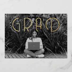 Modern Typography Photo Graduation Announcement 