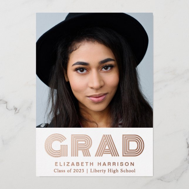 Modern Typography Photo Graduation Announcement (Front)