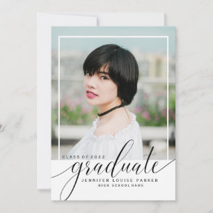 Modern Typography Photo Graduation Announcement