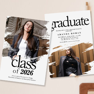 Modern Typography Photo Graduation Invitation