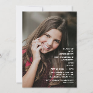 Modern Typography Photo Graduation Invitation