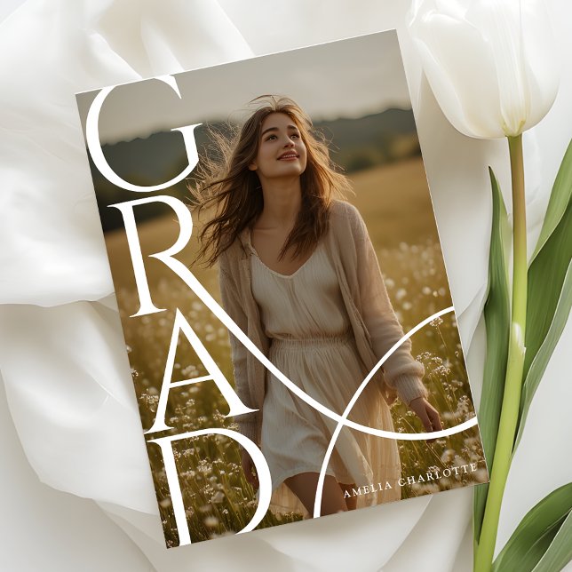 Modern Typography Photo Overlay Graduation Party Invitation (Creator Uploaded)