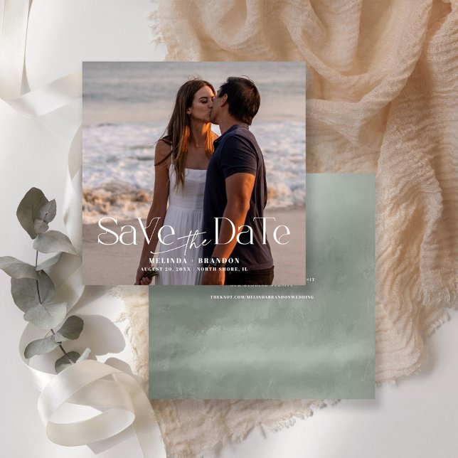 Modern Typography Photo Wedding  Invitation (Creator Uploaded)