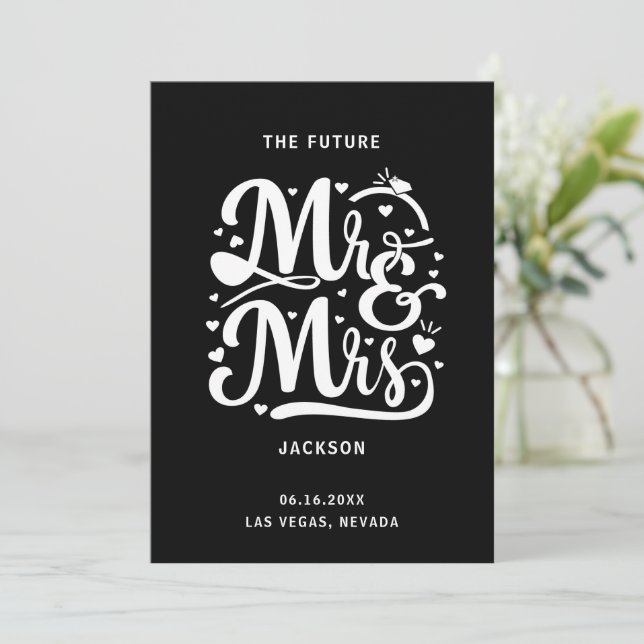 Modern Typography Photo Wedding  Save The Date (Standing Front)