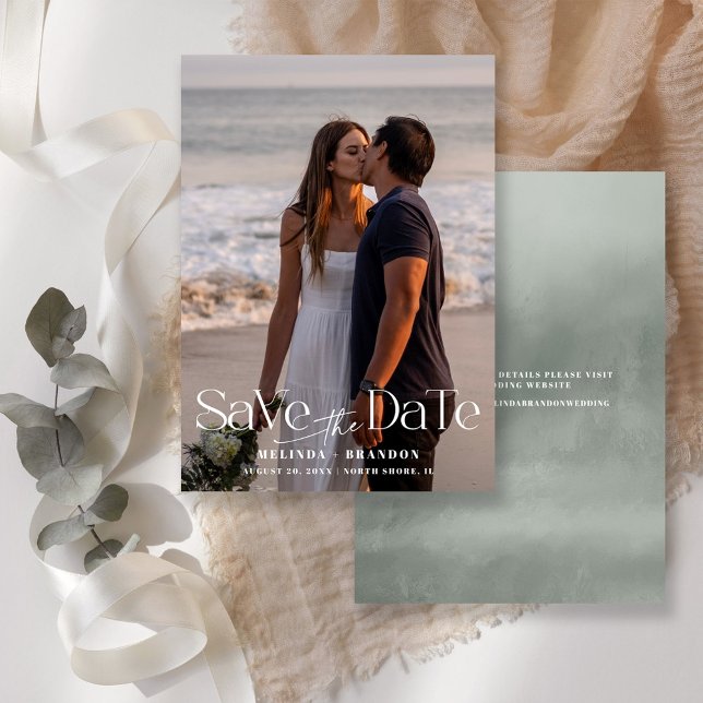 Modern Typography Photo Wedding  Save The Date (Creator Uploaded)