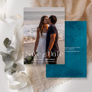 Modern Typography Photo Wedding  Save The Date