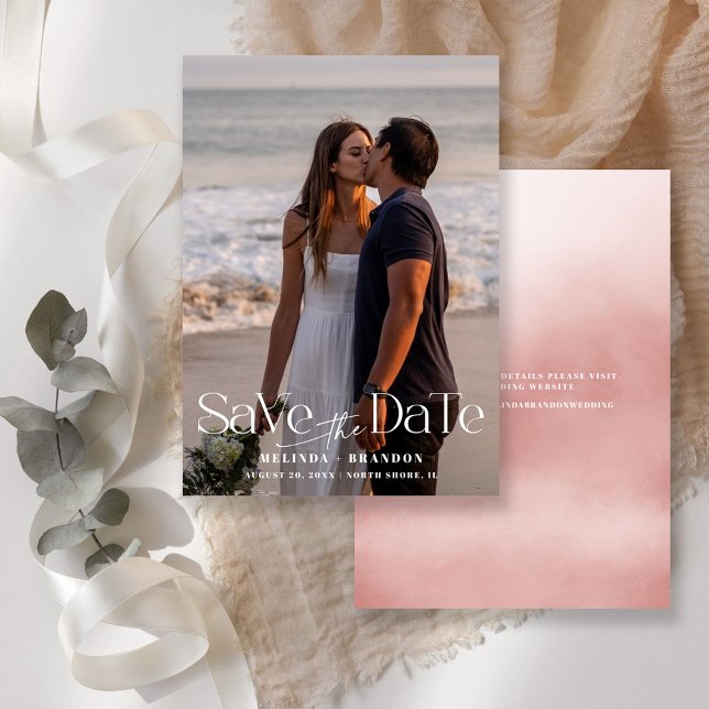Modern Typography Photo Wedding  Save The Date (Creator Uploaded)