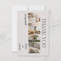 Modern Typography Photo Wedding Thank You Card